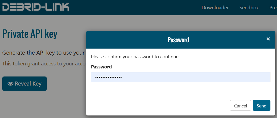 debrid link api key