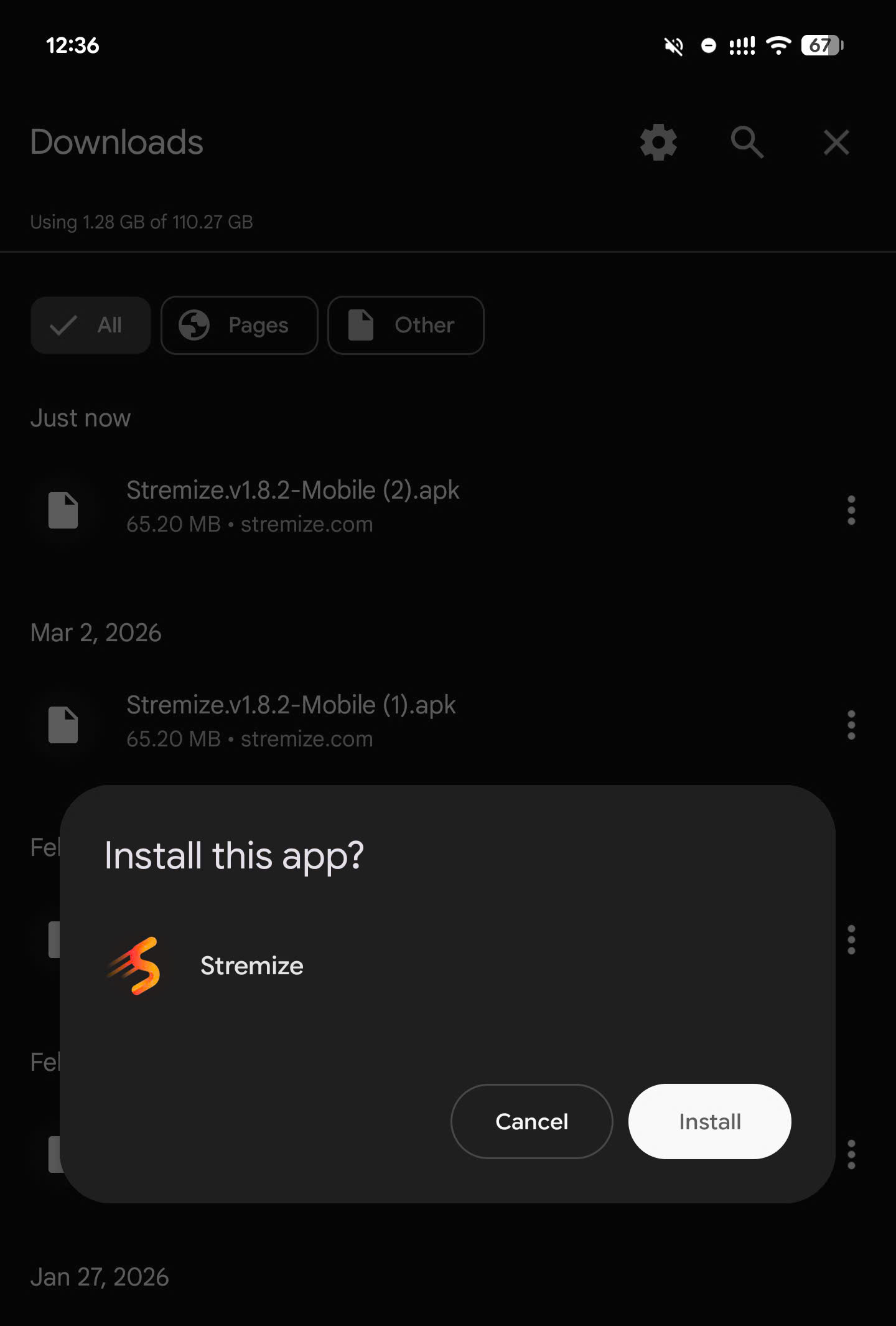 Install stremize app on mobile